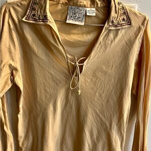 Beige Embroidered Blouse